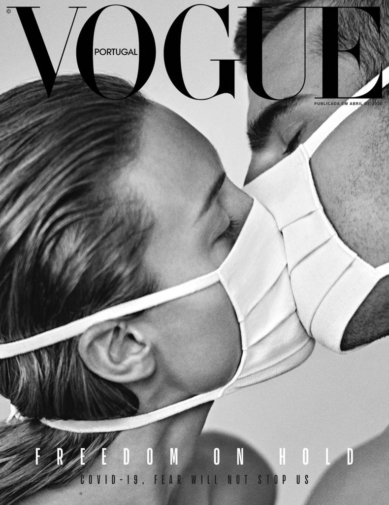 코로나 시대의 잡지 표지 7 1 3 vogue portugal freedom april issue masks scaled 1