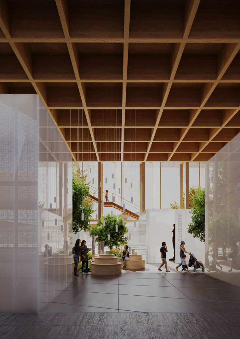 오사카 인공섬에 세워진 이탈리아 파빌리온 4 MCA Padiglione Italia Expo 2025 Osaka la piazza centrale Visual by MCA Visual 2