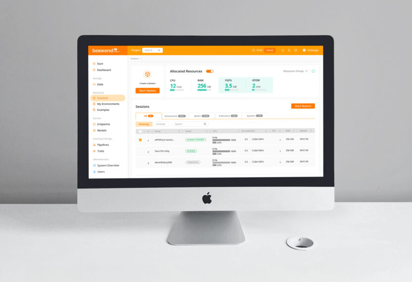 AI 모델 개발 배포에 특화된 자원관리 플랫폼 Backend AI 서비스 사이트 UXUI 고도화