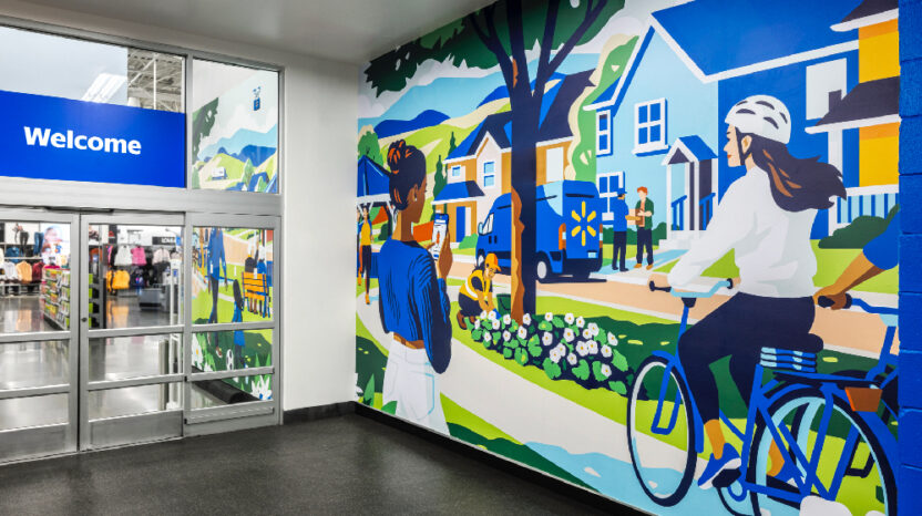 월마트 리브랜딩 프로젝트 8 welcome wall mural